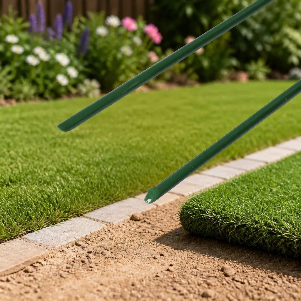 Synthetic Grass Pins U-Shape Steel Turf Fixing Anchors 150mm Green