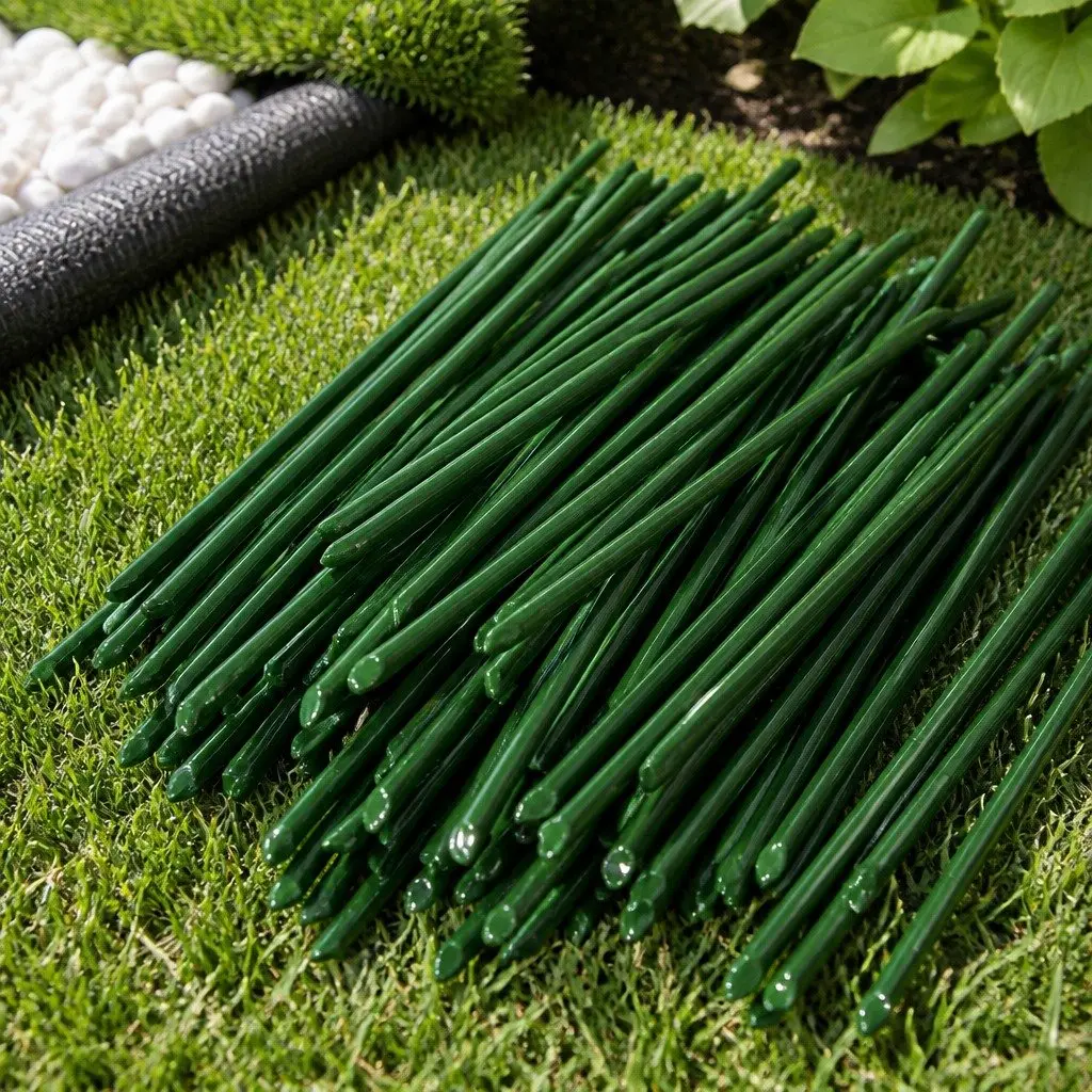 Synthetic Grass Pins U-Shape Steel Turf Fixing Anchors 150mm Green