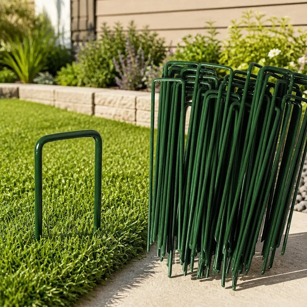 Synthetic Grass Pins U-Shape Steel Turf Anchors Garden Landscape Fasteners