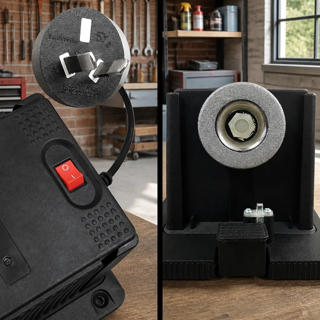Multifunctional Tool Sharpener 65W Electric Grinder Adjustable Head Angle 20 to 40 Degrees 3 Sharpening Modules