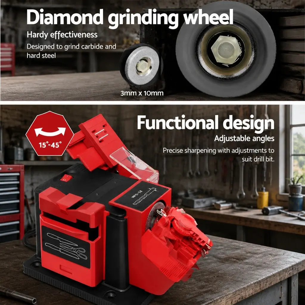 Multifunctional Tool Sharpener 65W Electric Grinder Adjustable Head Angle 20 to 40 Degrees 3 Sharpening Modules