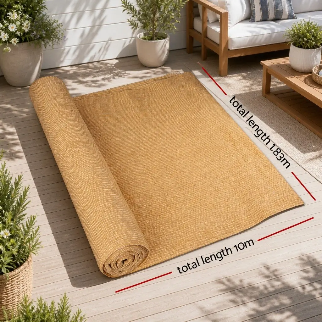 Shade Cloth Roll 50% Shade Block UV Stabilised HDPE Knitted Fabric 1.83m x 10m Beige