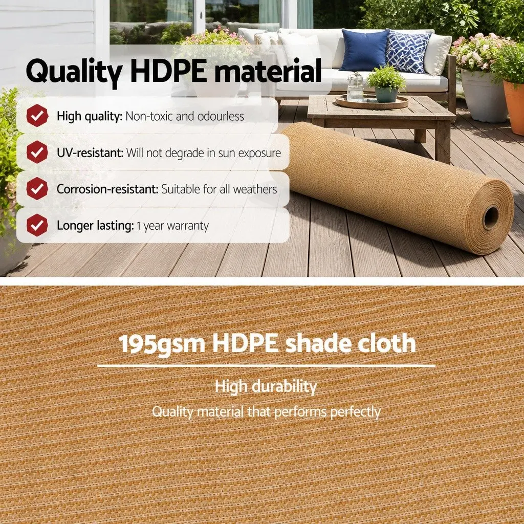 Shade Cloth 90% UV Block Heavy Duty 1.83m x 10m Roll Outdoor Garden Shadecloth