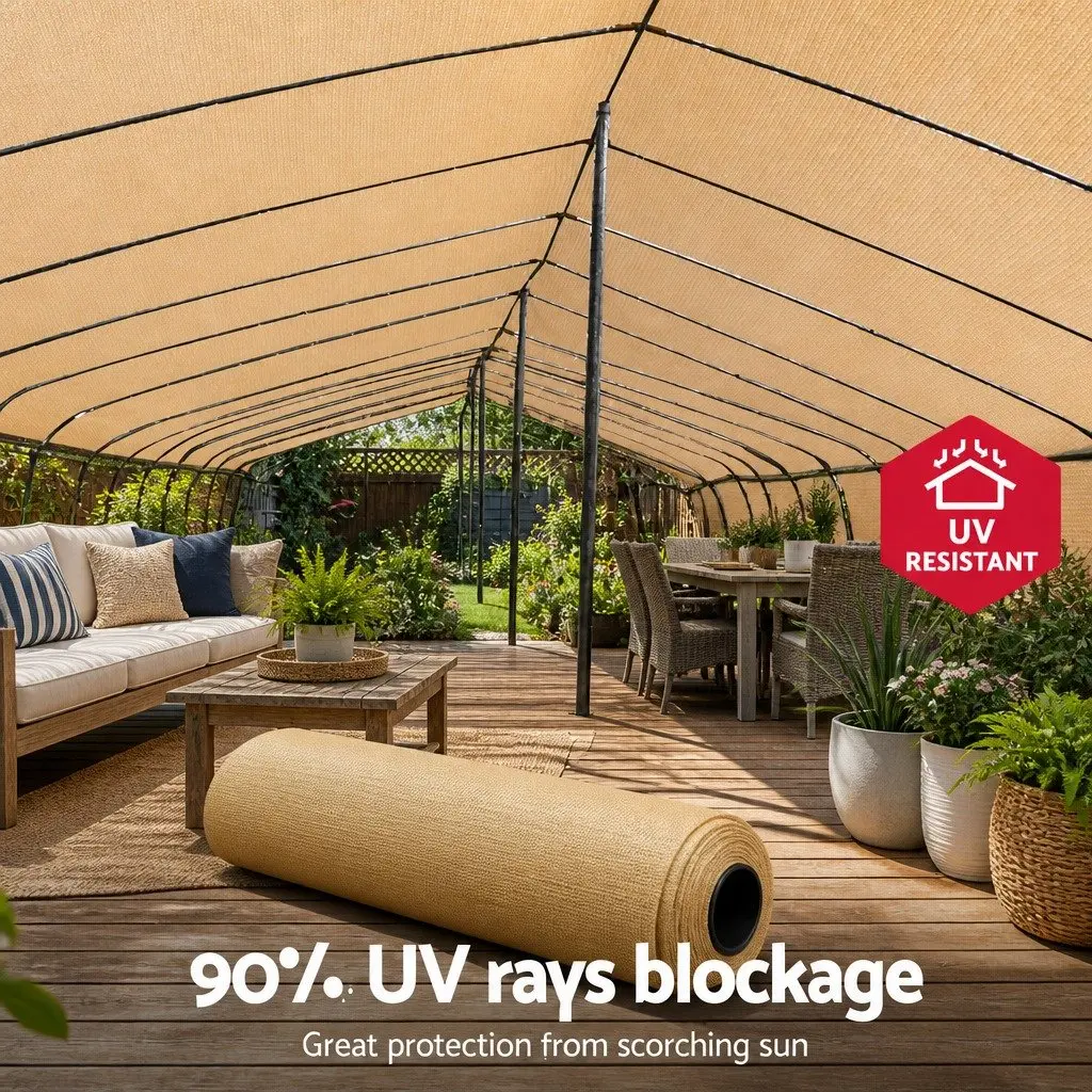 Shade Cloth 90% UV Block Heavy Duty 1.83m x 10m Roll Outdoor Garden Shadecloth