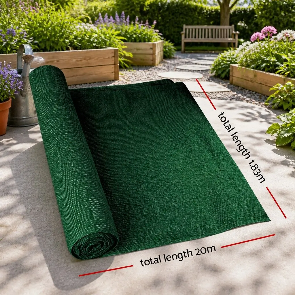 Shade Cloth Roll UV-Stabilised HPDE Knitted Fabric 1.83m x 20m Green 70% Block