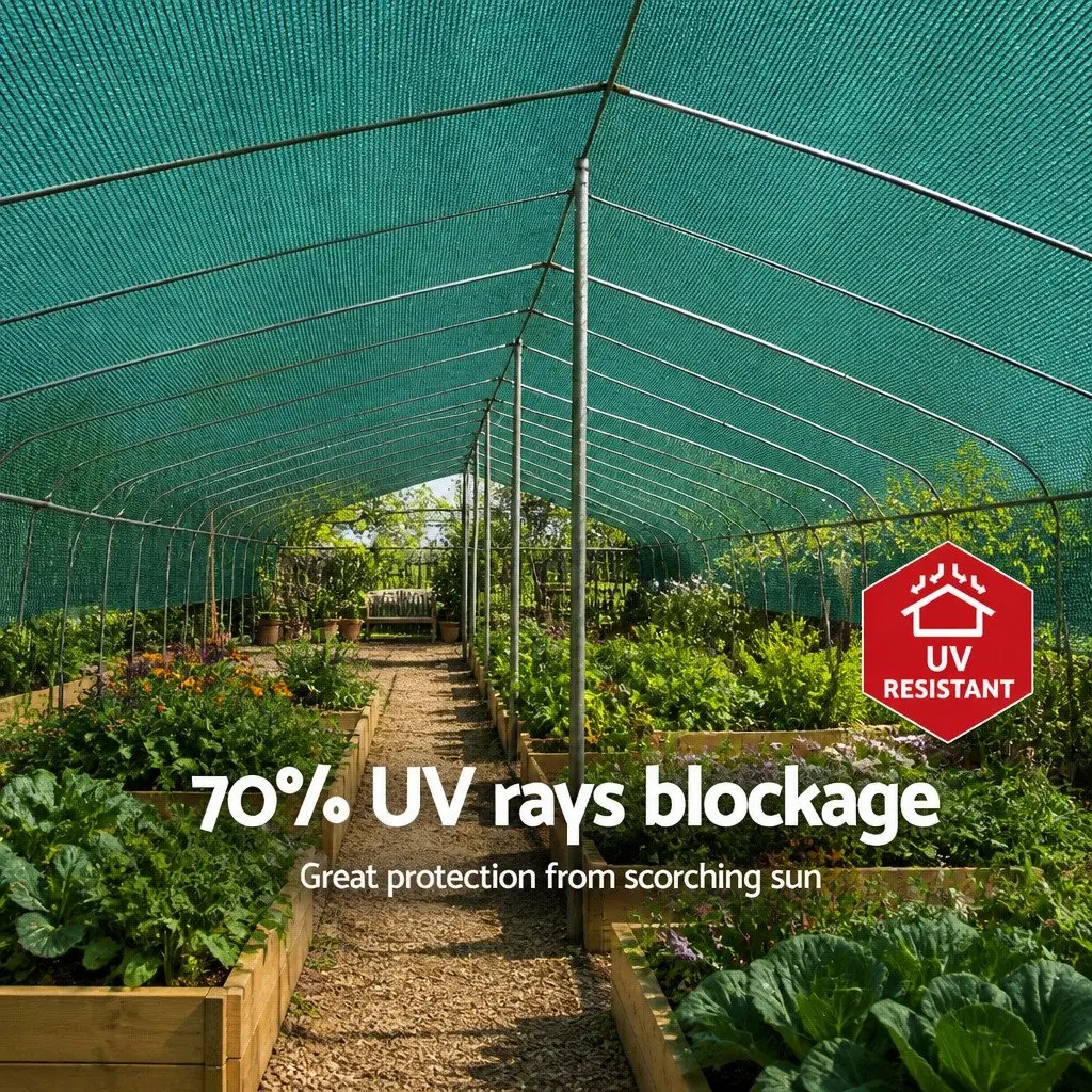 Shade Cloth Roll UV-Stabilised HPDE Knitted Fabric 1.83m x 20m Green 70% Block