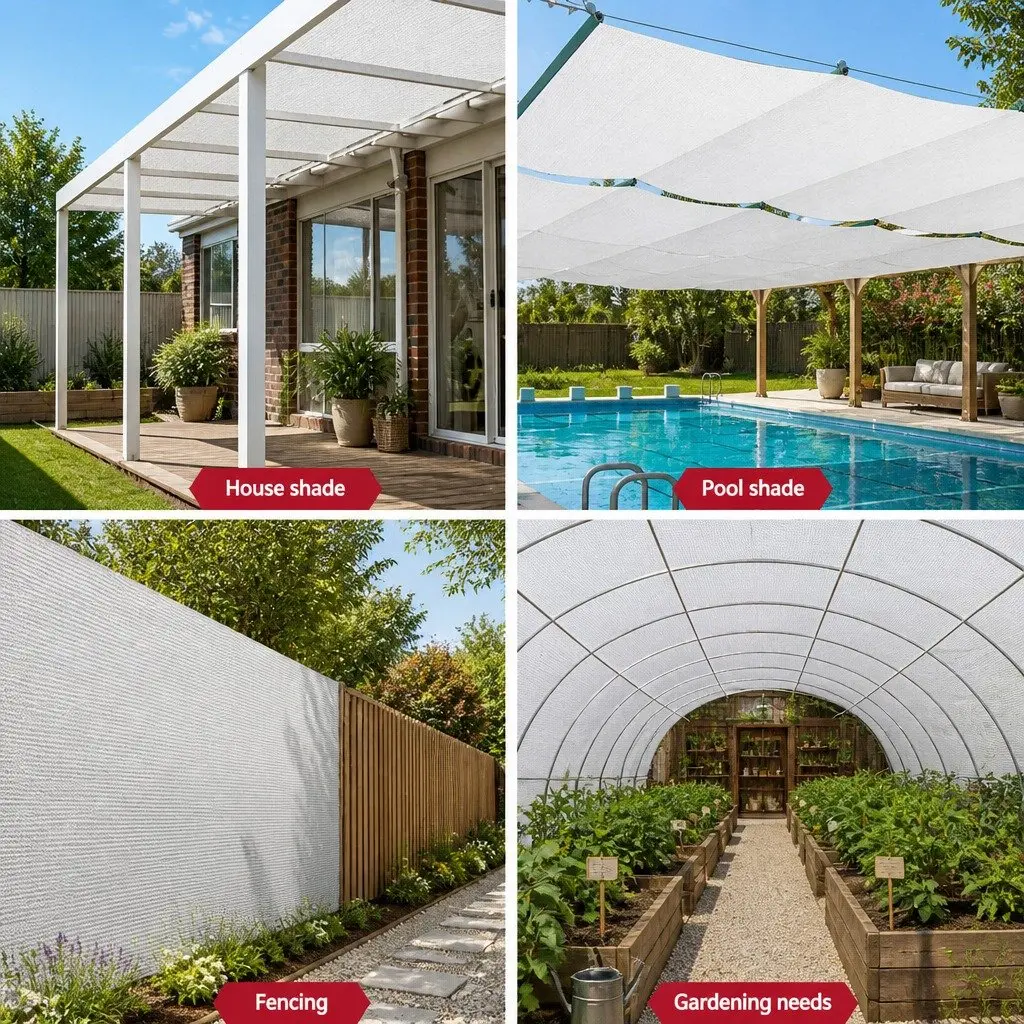 Shade Cloth 50% UV Block Heavy Duty 1.83m x 30m Roll White Shadecloth for Garden