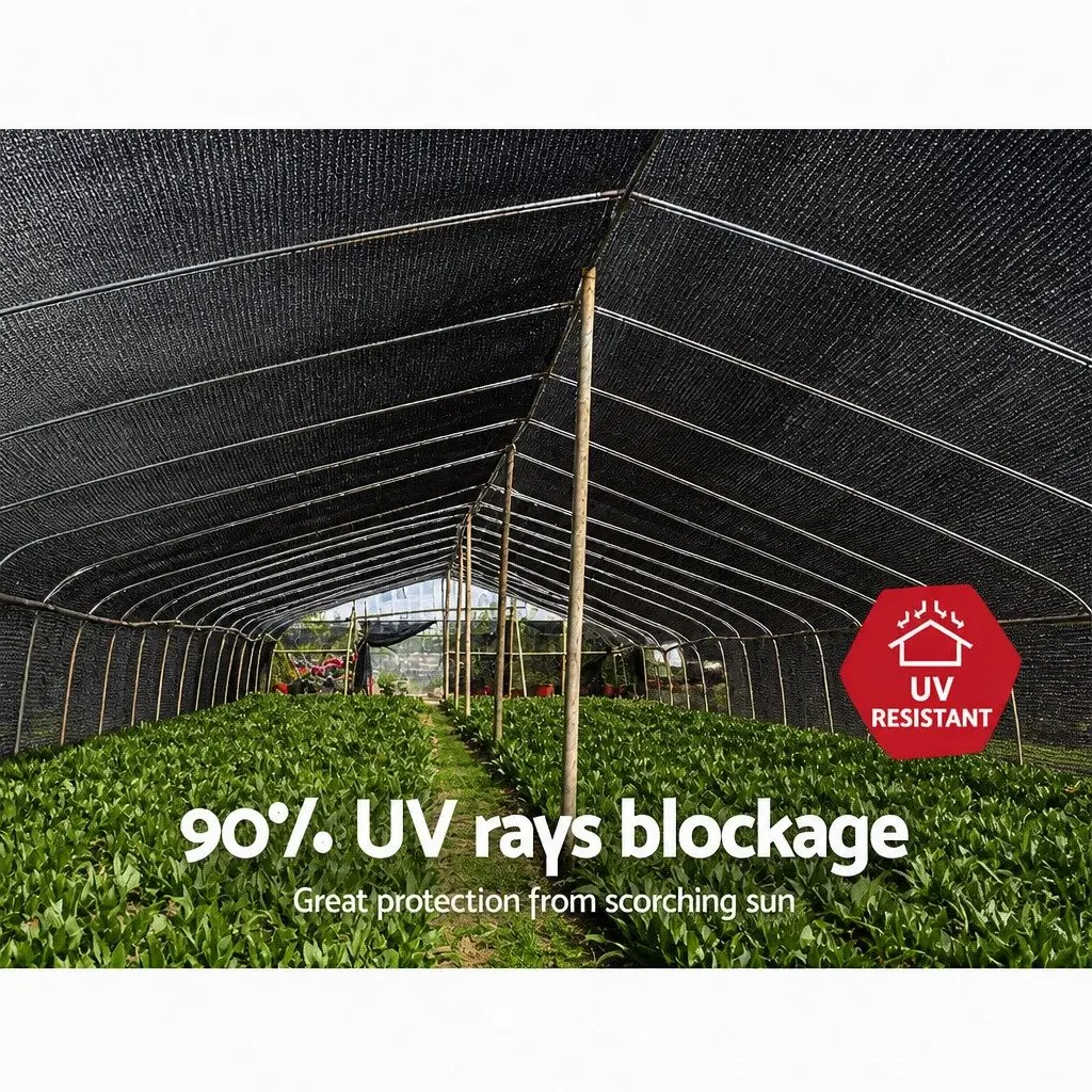 Shade Cloth Heavy Duty UV-Stabilized HPDE Knitted Fabric Black 1.83m x 30m 90% Shade Block