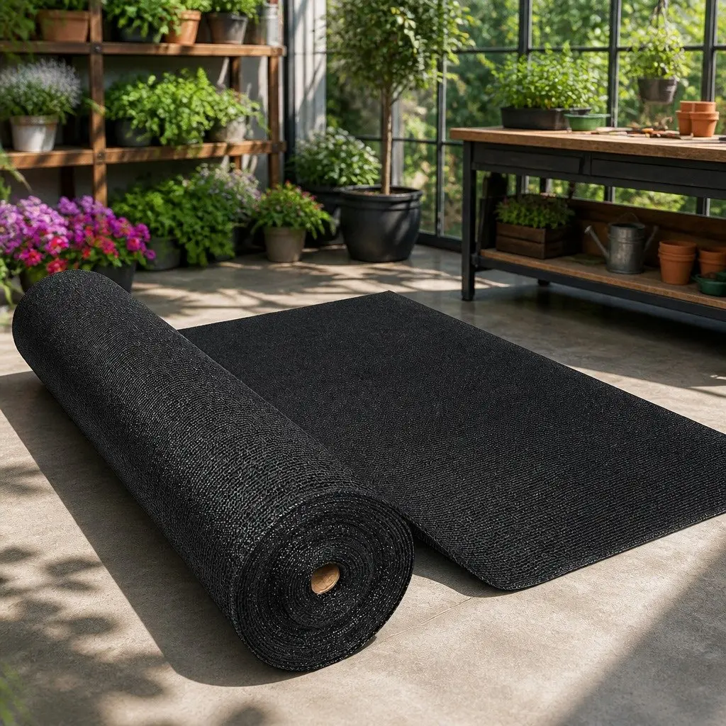 Shade Cloth Heavy Duty UV-Stabilized HPDE Knitted Fabric Black 1.83m x 30m 90% Shade Block
