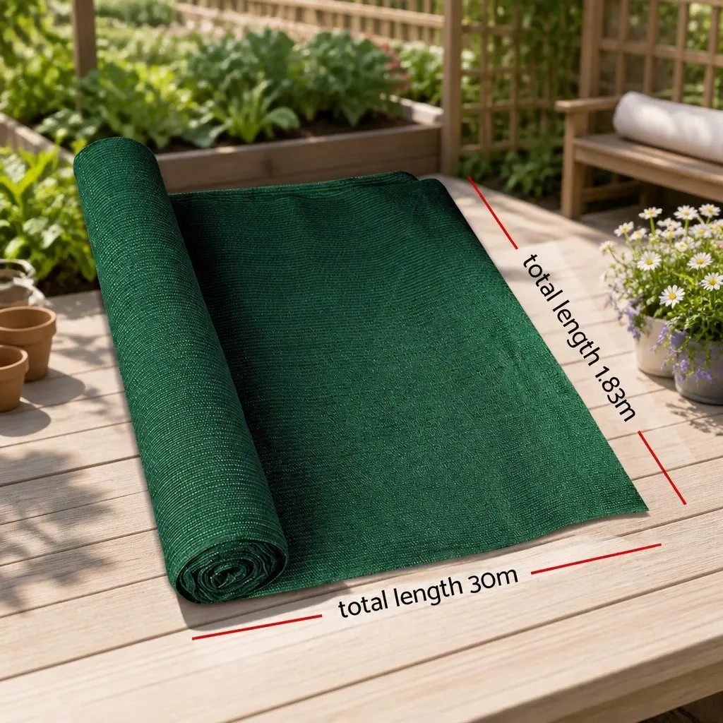 Shade Cloth 90% UV-Stabilised Knitted Fabric 1.83m x 30m Roll Green