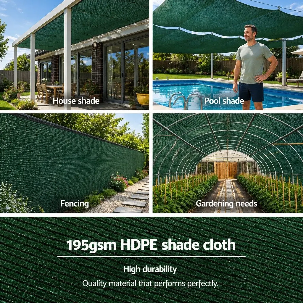 Shade Cloth 90% UV-Stabilised Knitted Fabric 1.83m x 30m Roll Green