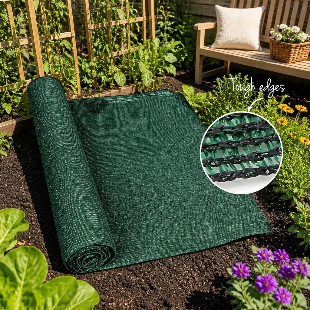 Shade Cloth 90% UV-Stabilised Knitted Fabric 1.83m x 30m Roll Green