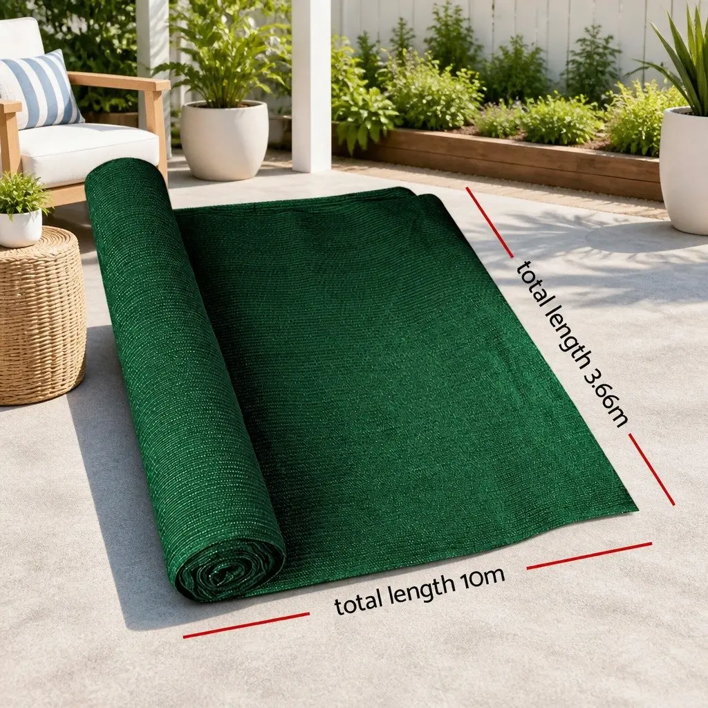 Shade Cloth 50% Sun Block UV-Stabilised Green 3.66x10m Roll for Greenhouse Garden