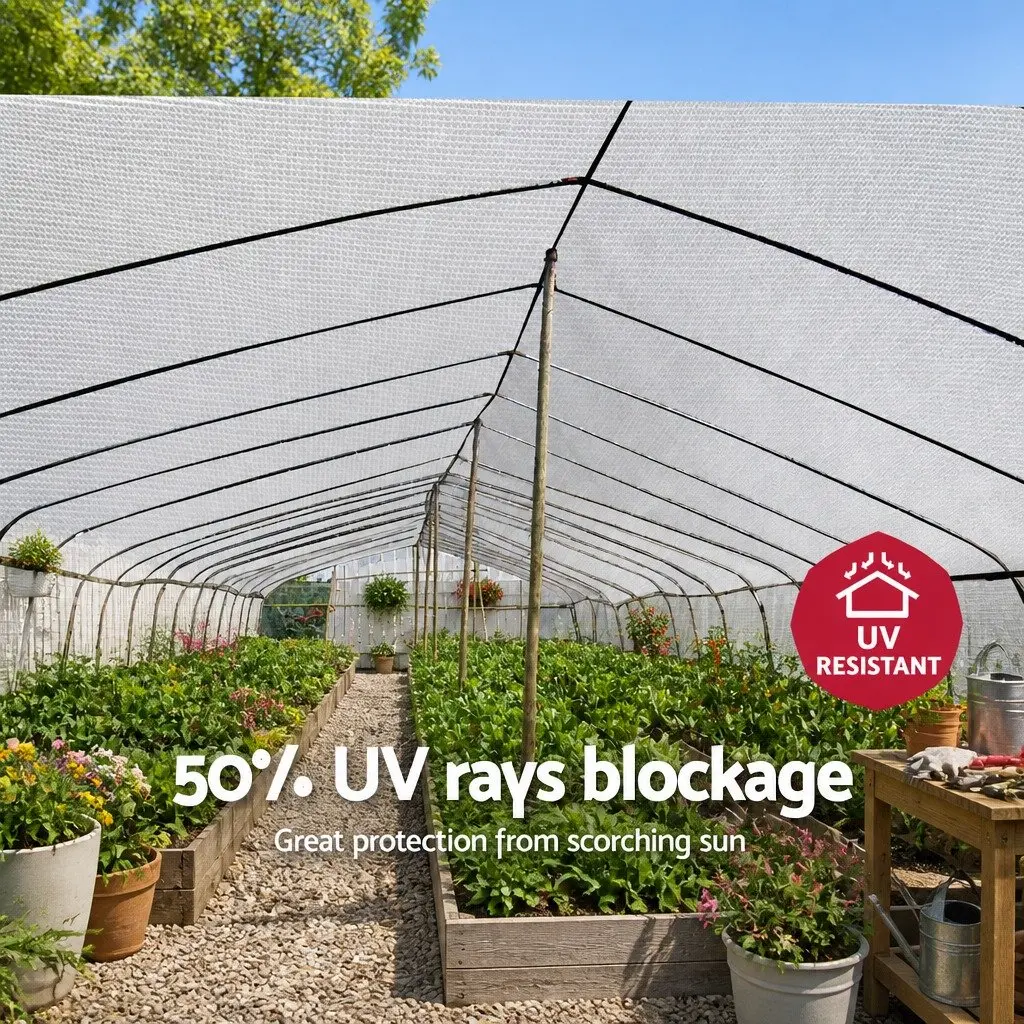 Shade Cloth 50% UV Block Heavy Duty 3.66m x 10m Roll White