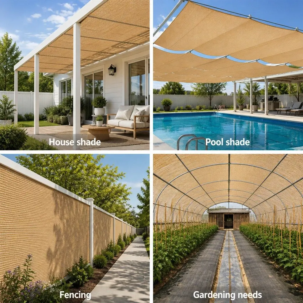 Shade Cloth 50% UV Block Heavy Duty 3.66m x 20m Roll Knitted Fabric Beige