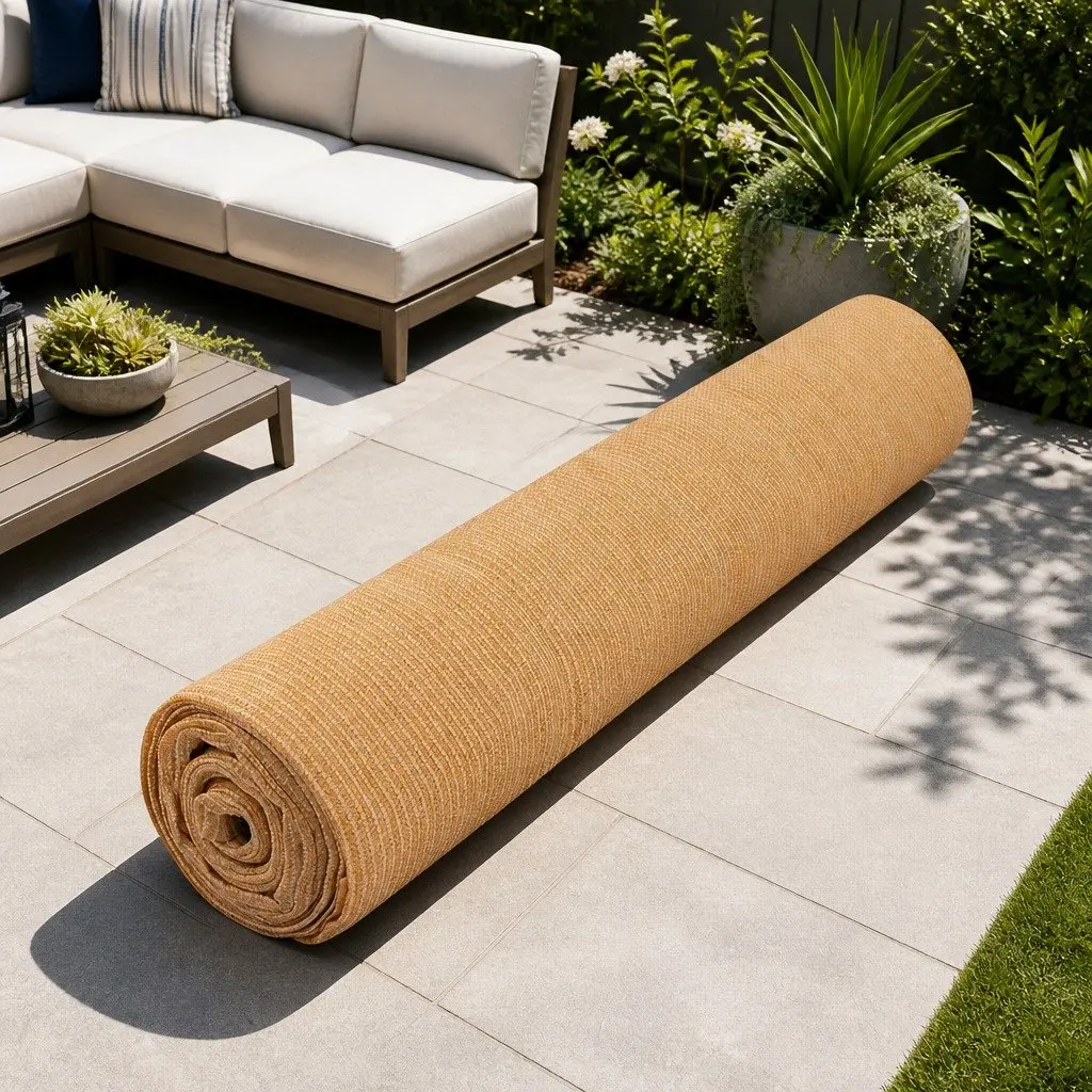 Shade Cloth 90% UV Block Heavy Duty Knitted Fabric 3.66x20m Roll Beige Sunshade