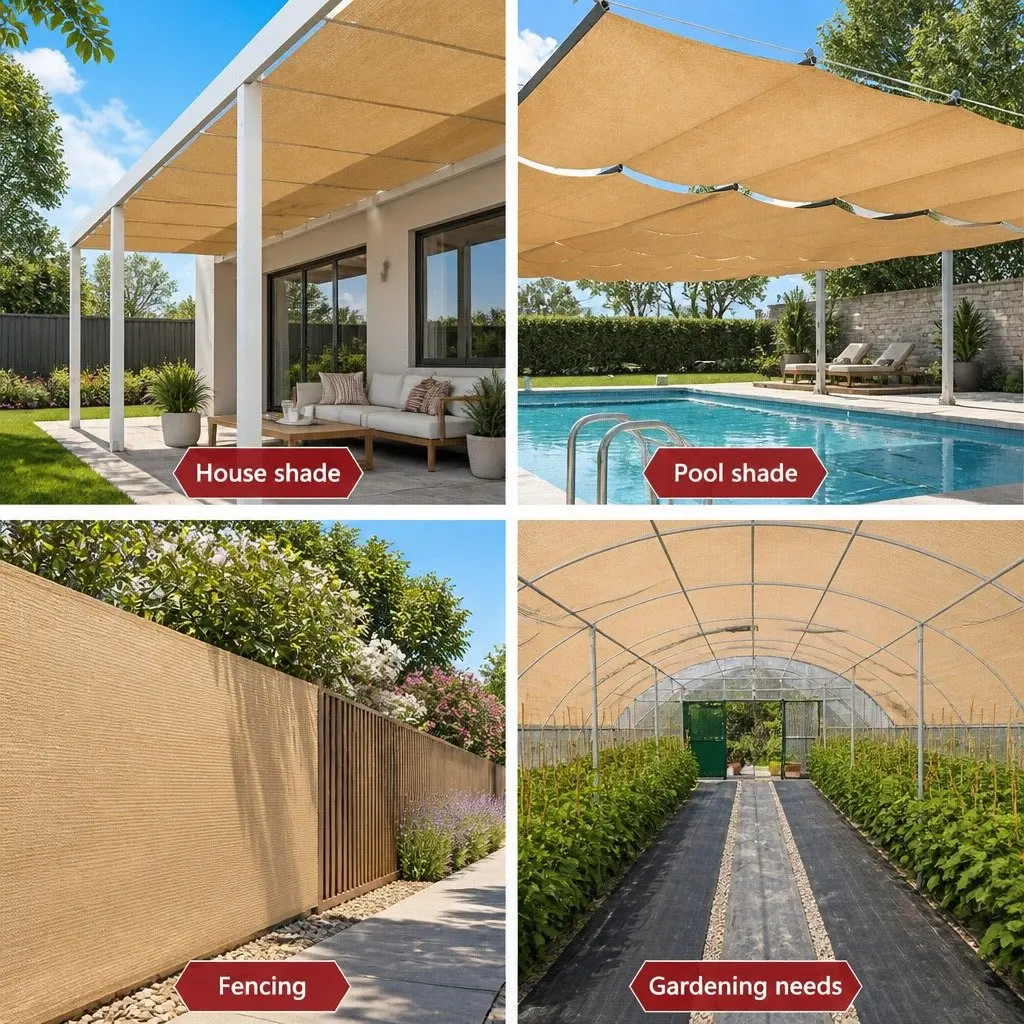 Shade Cloth 90% UV Block Heavy Duty Knitted Fabric 3.66x20m Roll Beige Sunshade
