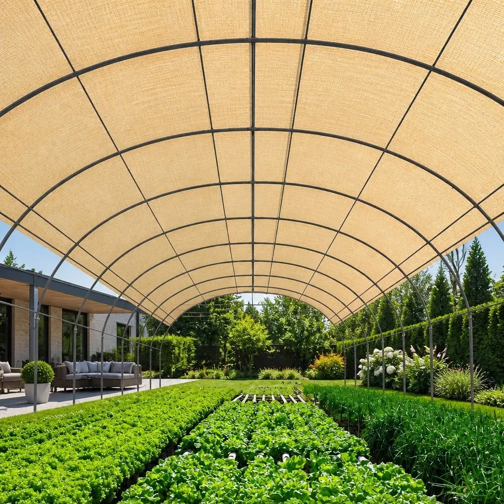 Shade Cloth 90% UV Block Heavy Duty Knitted Fabric 3.66x20m Roll Beige Sunshade
