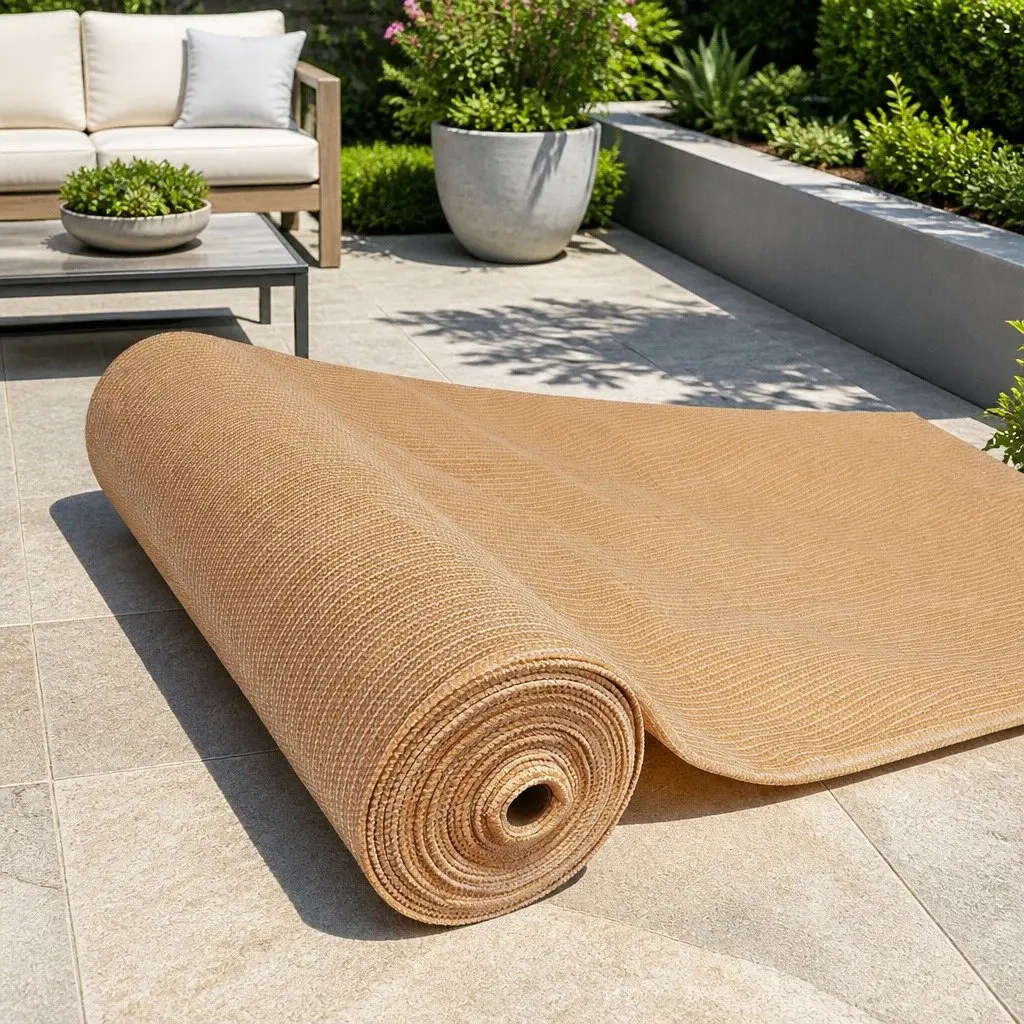 Shade Cloth 90% UV Block Heavy Duty Knitted Fabric 3.66x20m Roll Beige Sunshade