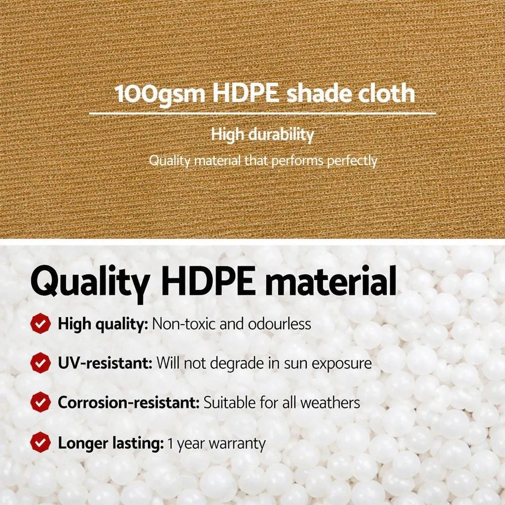 Shade Cloth Roll UV-Stabilised 3.66m x 30m 50% Shade Block Heavy Duty Beige