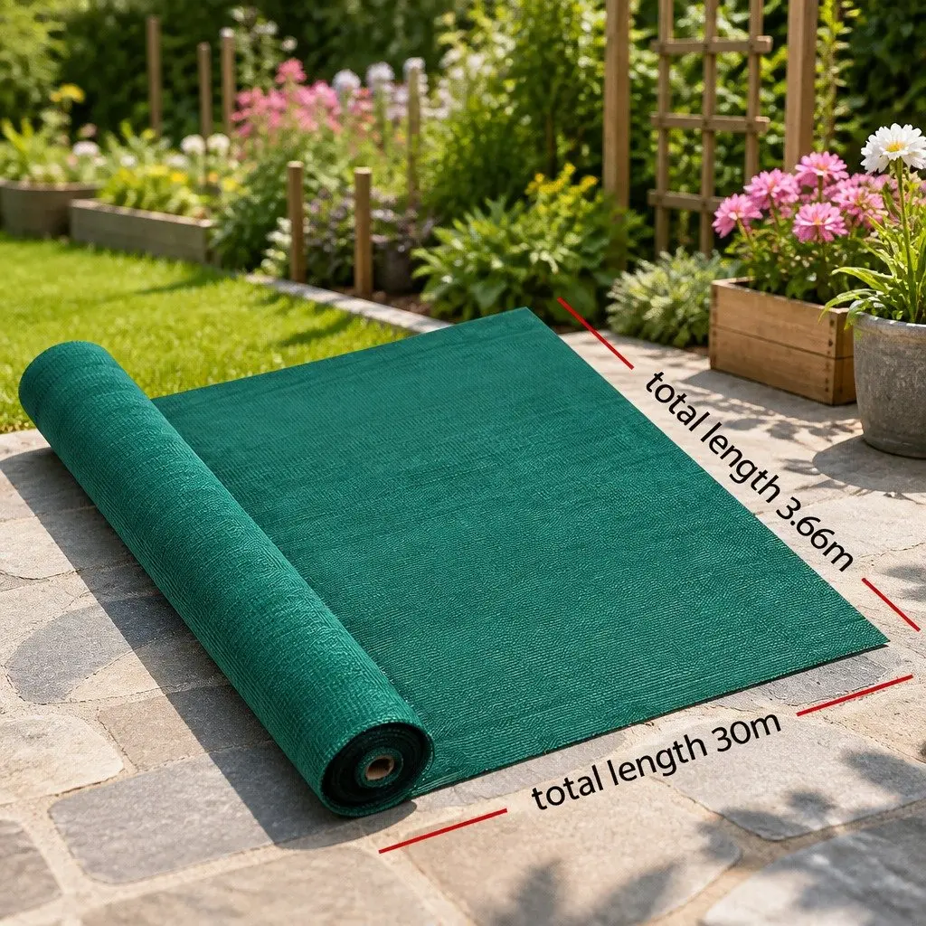 Shade Cloth 50% UV Block Green Heavy Duty 3.66m x 30m Roll for Garden Greenhouse