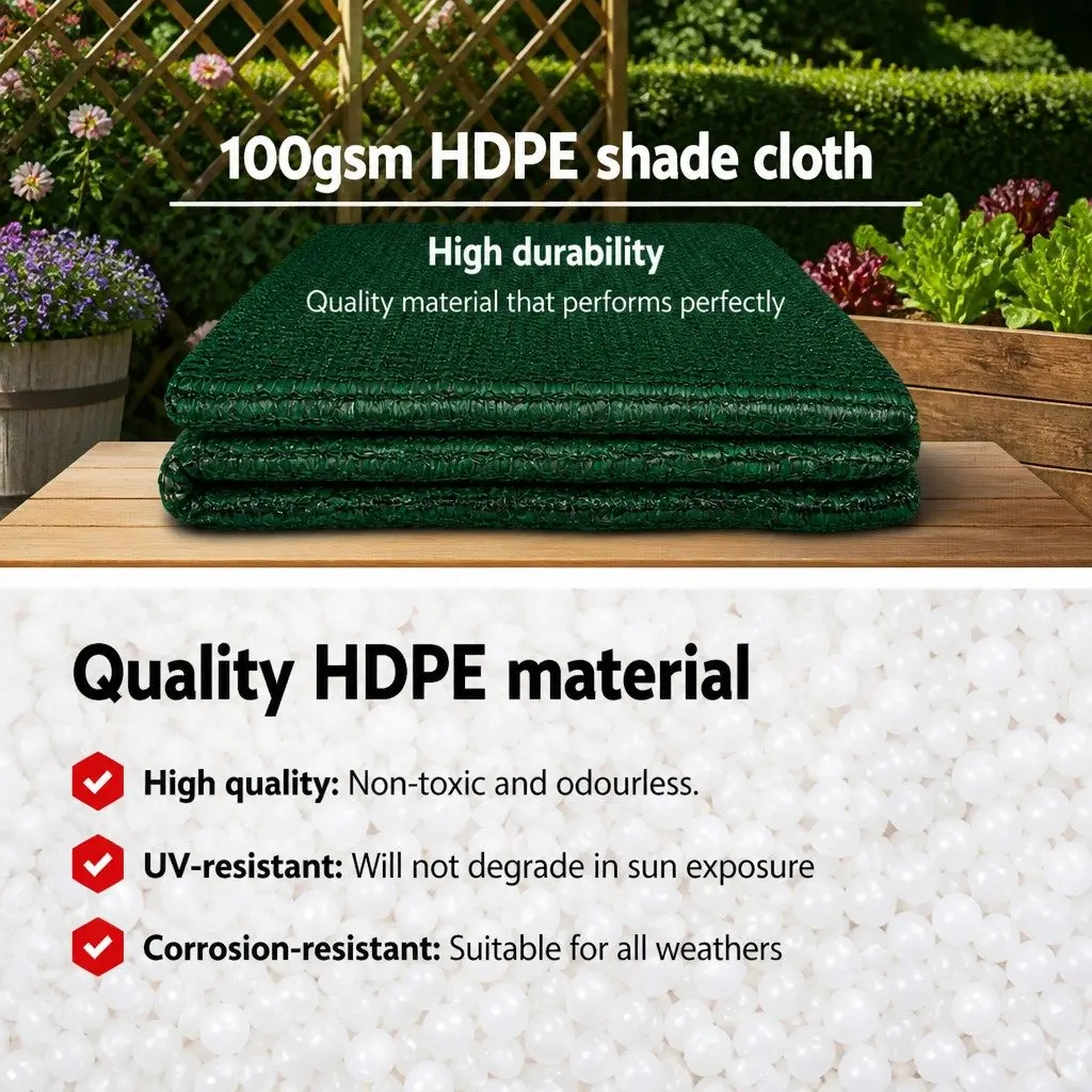 Shade Cloth 50% UV Block Green Heavy Duty 3.66m x 30m Roll for Garden Greenhouse