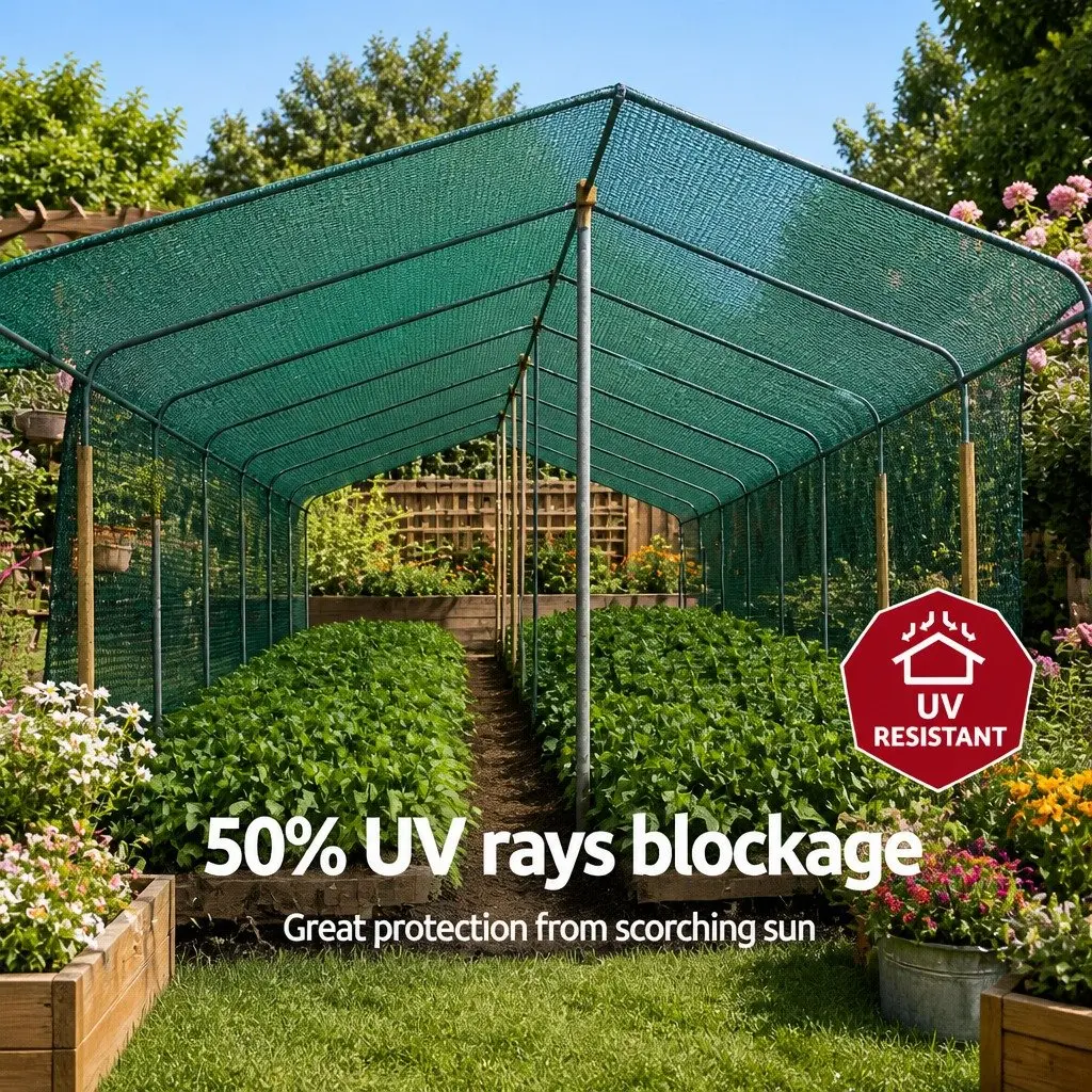 Shade Cloth 50% UV Block Green Heavy Duty 3.66m x 30m Roll for Garden Greenhouse