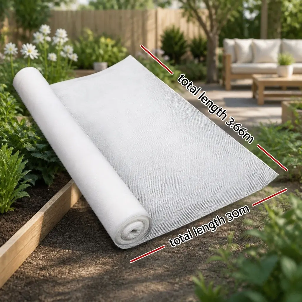 Shade Cloth 50% UV Block Heavy Duty 3.66m x 30m Roll White Greenhouse Garden