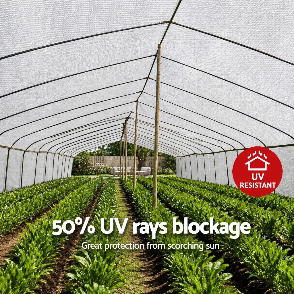 Shade Cloth 50% UV Block Heavy Duty 3.66m x 30m Roll White Greenhouse Garden