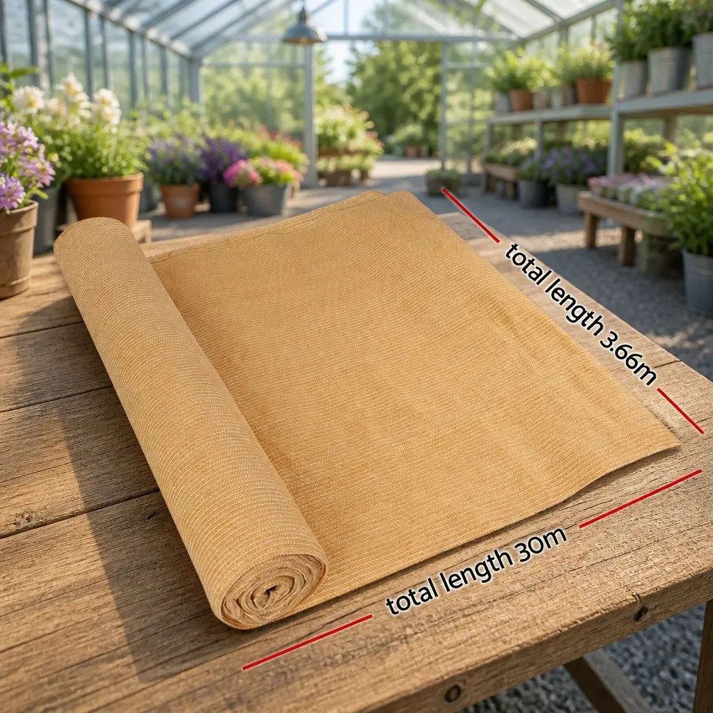 Shade Cloth 70% UV Block Heavy Duty 3.66m x 30m Beige Shadecloth