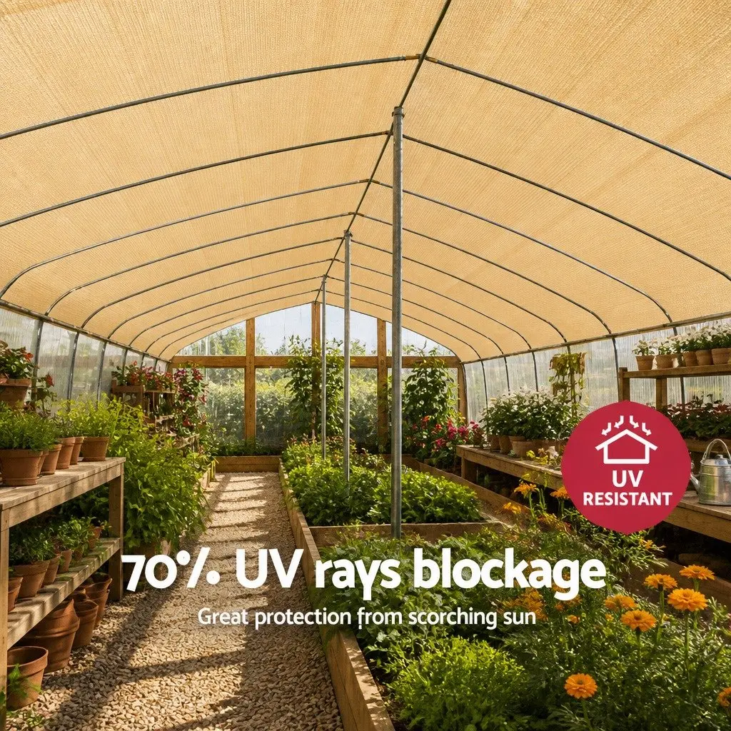 Shade Cloth 70% UV Block Heavy Duty 3.66m x 30m Beige Shadecloth