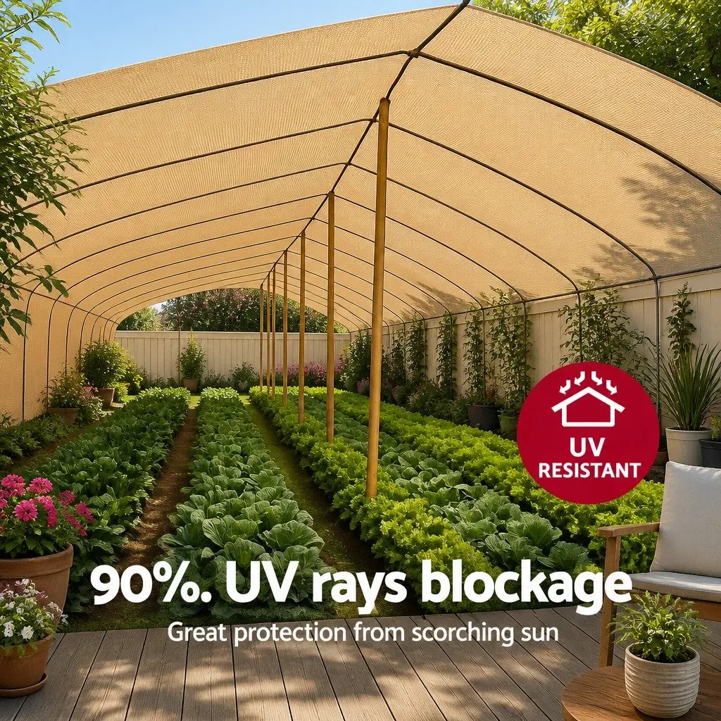 Shade Cloth 90% Block UV Stabilised 1.83m x 30m Beige Garden Greenhouse