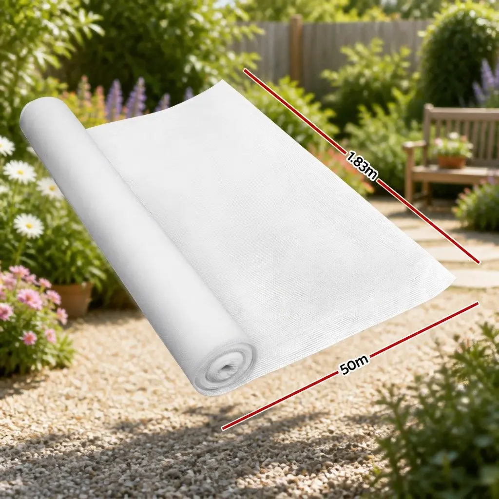 Shade Cloth 50% UV Block 1.83m x 50m White Garden Greenhouse Shadecloth Roll