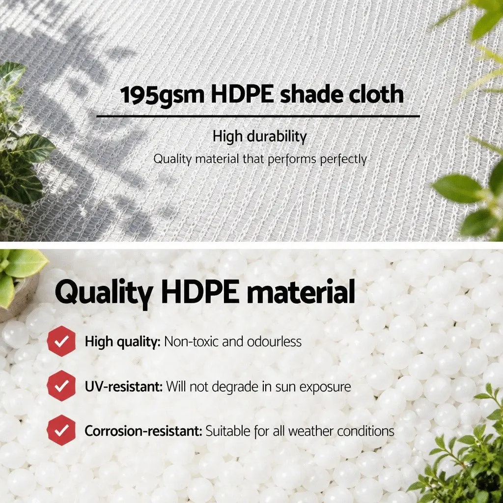 Shade Cloth 90% UV Block Heavy Duty 3.66m x 30m White