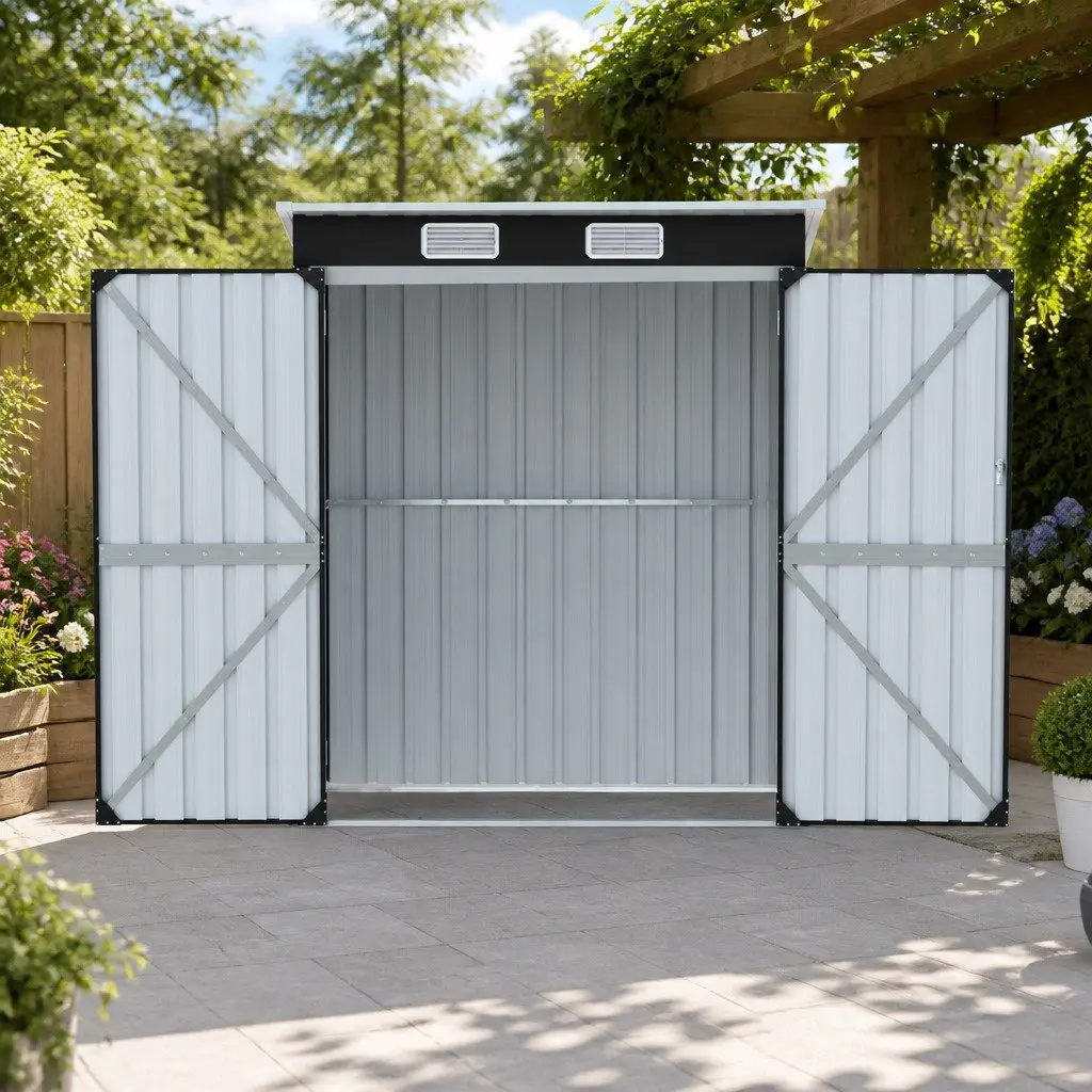 1.62M x 1M Garden Shed in Grey