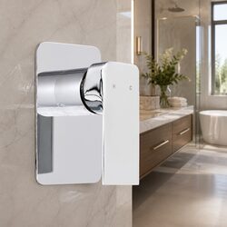Shower Mixer Tap Wall Bath Brass Chrome Basin Hot Cold Water Bathroom Ceramic