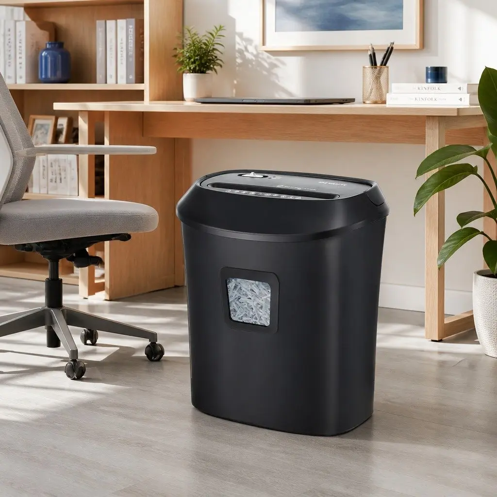 Electric Paper Shredder Cross-Cut 10 A4 Sheets 21L Capacity Home Office Document Destroyer