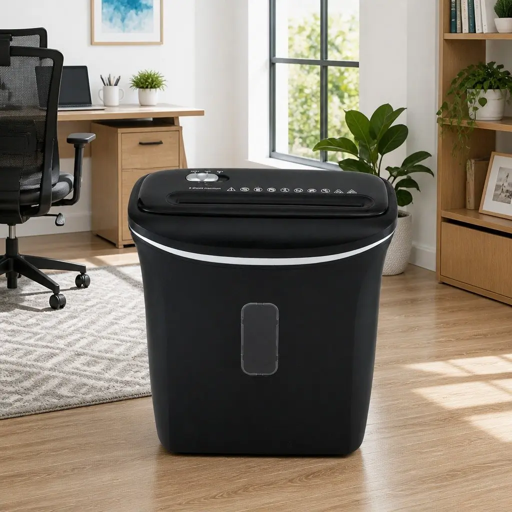 Cross-Cut Paper Shredder 12L Bin 8-Sheet Home Office Credit Card Shredder