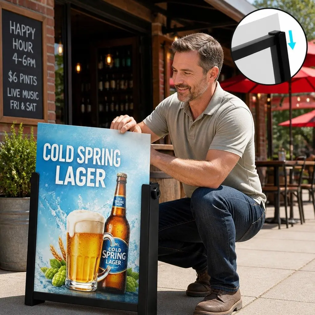 A1 Frame Sign Stand Single Sided Poster Display Board Outdoor Advertising