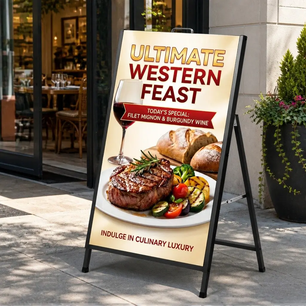 A1 Frame Sign Stand Single Sided Poster Display Board Outdoor Advertising
