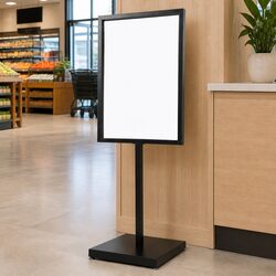 Friendly Double-Sided Sign Holder for Your Business Space