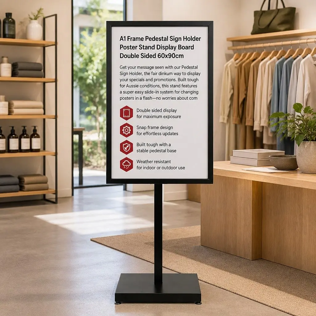 Pedestal Sign Holder Double Sided Display Stand 65cm x 90cm x 166cm