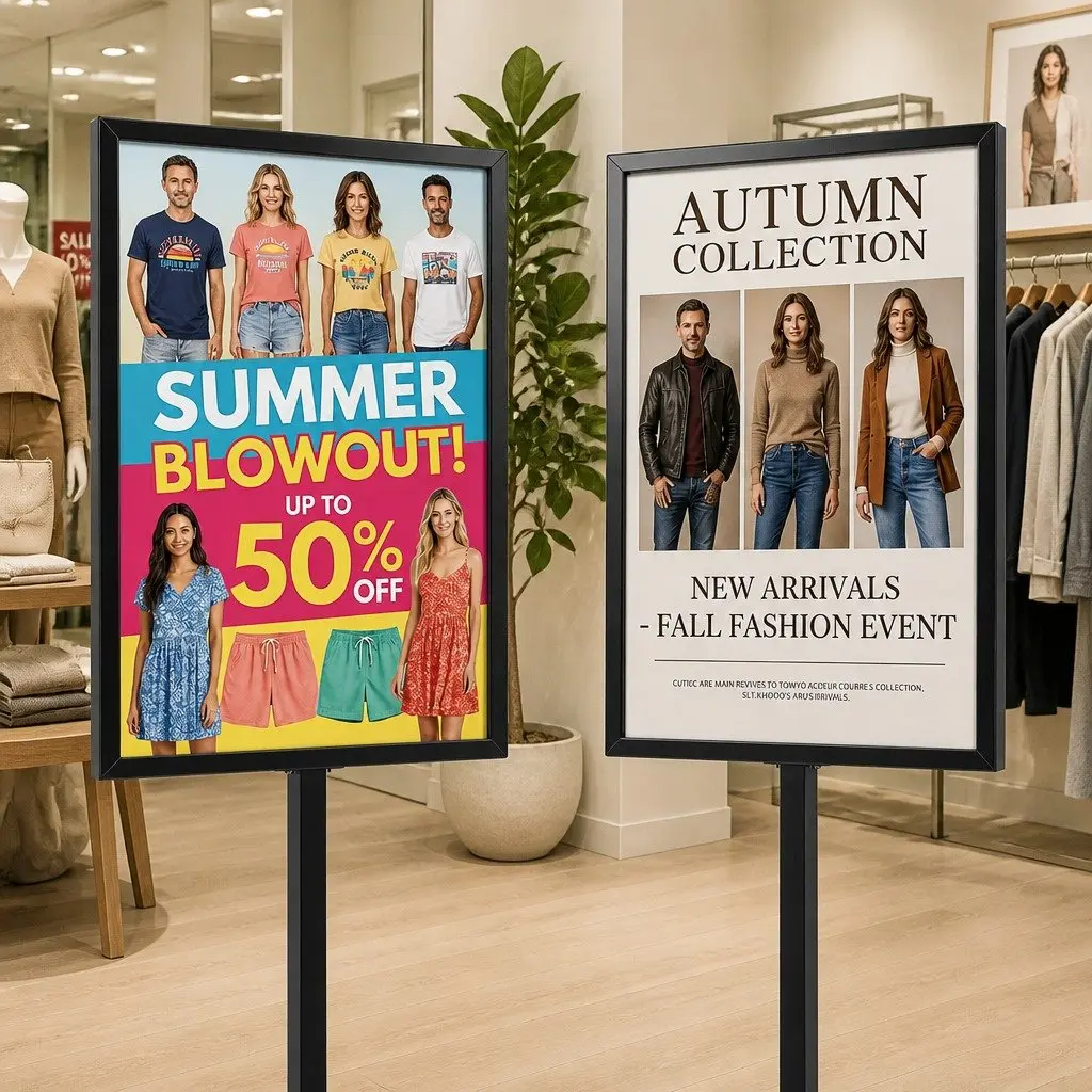 Pedestal Sign Holder Double Sided Display Stand 65cm x 90cm x 166cm
