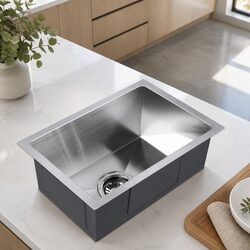 Stainless Steel Kitchen Sink Single Bowl 45x30cm Drop-In Flush-Mount