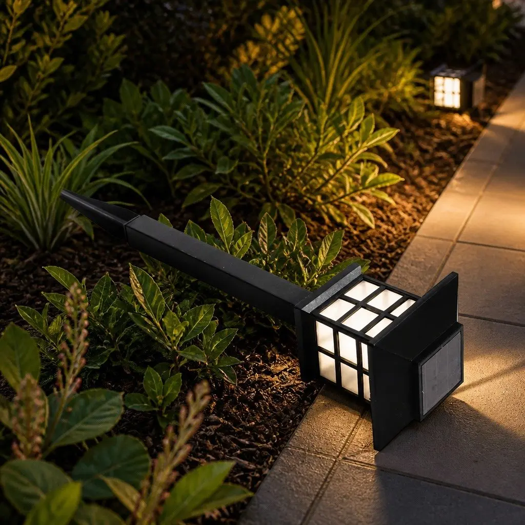 Solar Powered Garden Landscape Lights Cool White LED 12 Piece