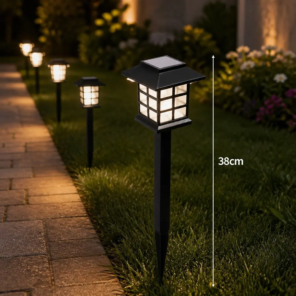 Solar Powered Garden Landscape Lights Cool White LED 12 Piece