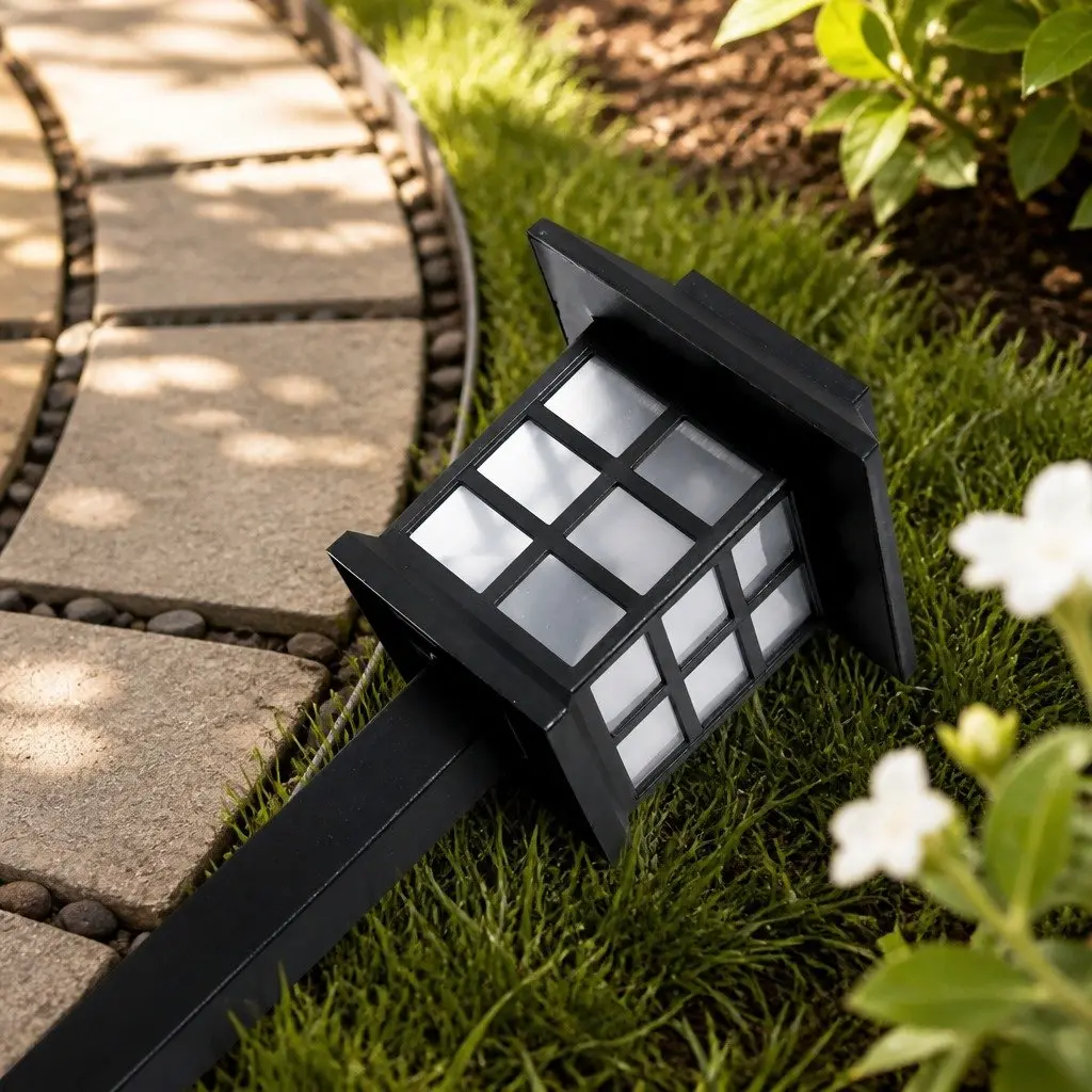 Solar Powered Garden Landscape Lights Cool White LED 12 Piece