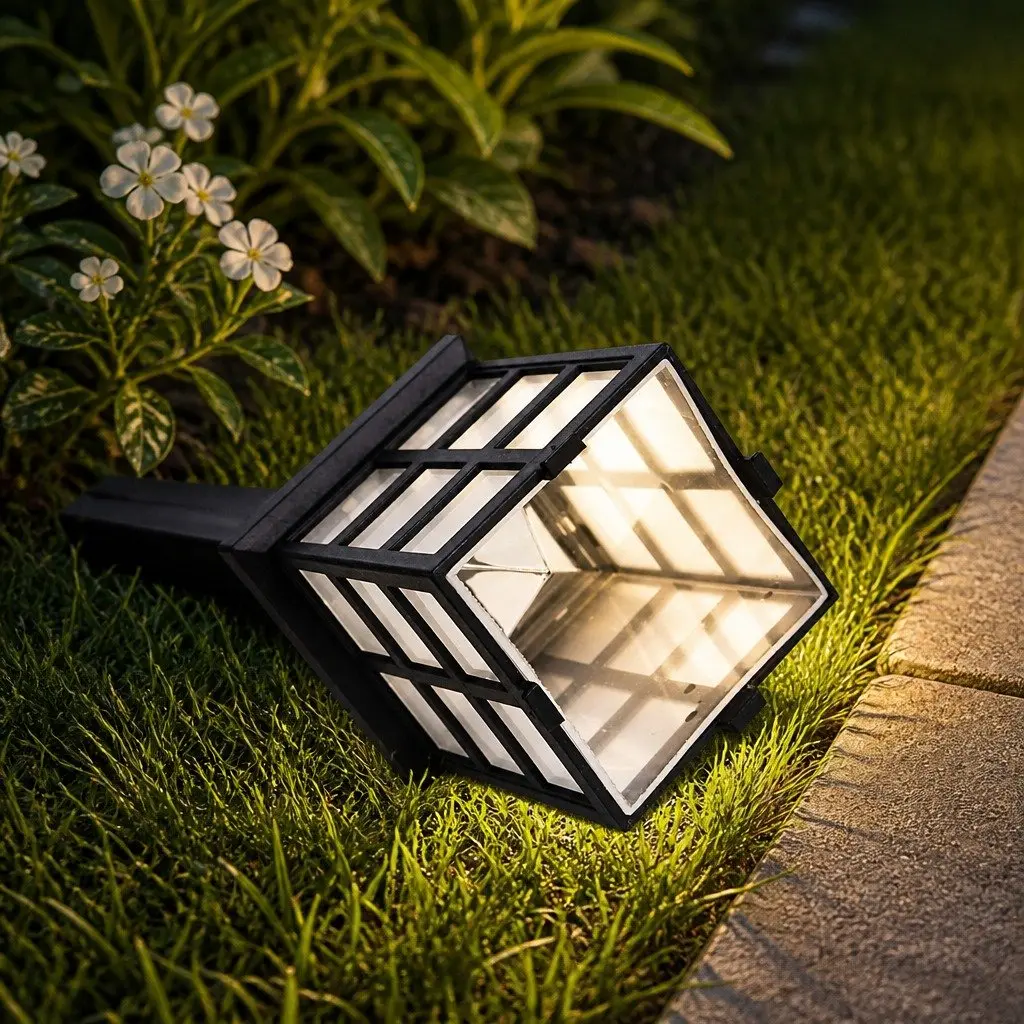Solar Powered Garden Landscape Lights Cool White LED 12 Piece