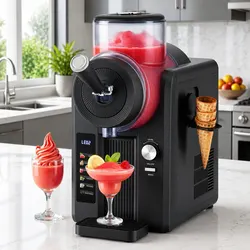 Slushie Machine Ice Cream Maker 2L Frozen Smoothies Milkshakes Black Kitchen
