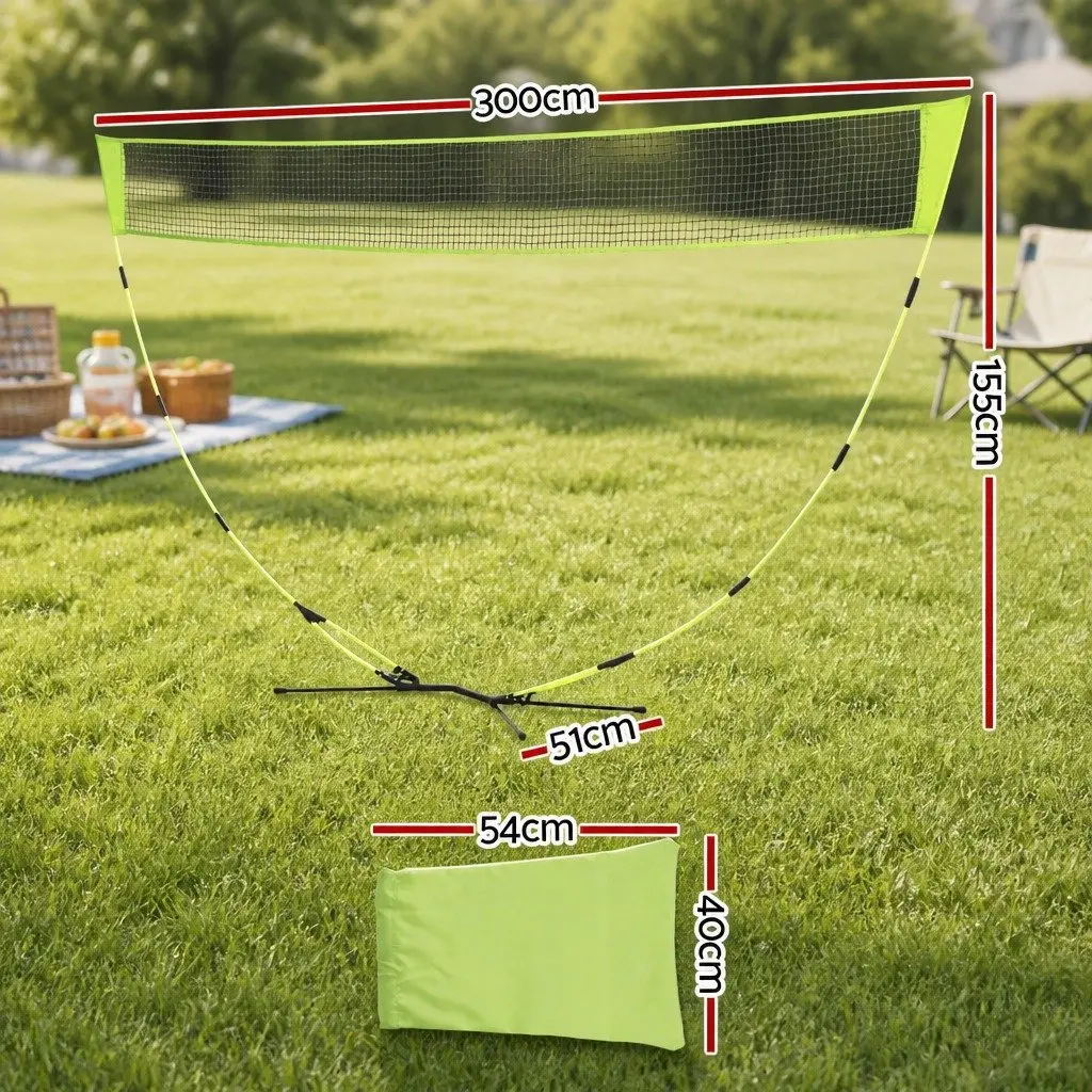 Portable Sports Net Quick Setup 3M Suitable for Badminton Tennis Volleyball Indoor Outdoor